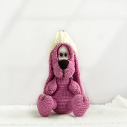 Hund rosa 21cm  Strickware Handmade Amigurumi