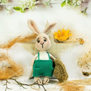 Hase beige 28cm  Strickware Handmade Amigurumi